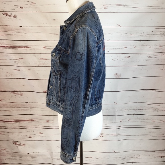 American Eagle Outfitters Graffiti Denim Jacket - Picture 3 of 9